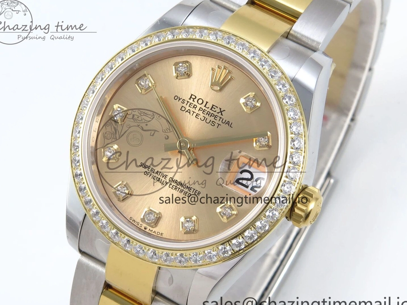 Diamonds Bezel ETA Oyster Best DateJust YG Edition Diamonds 904L 31 1:1 SS on Dial ARF 278383RBR Steel 2688 Bracelet YG 0518